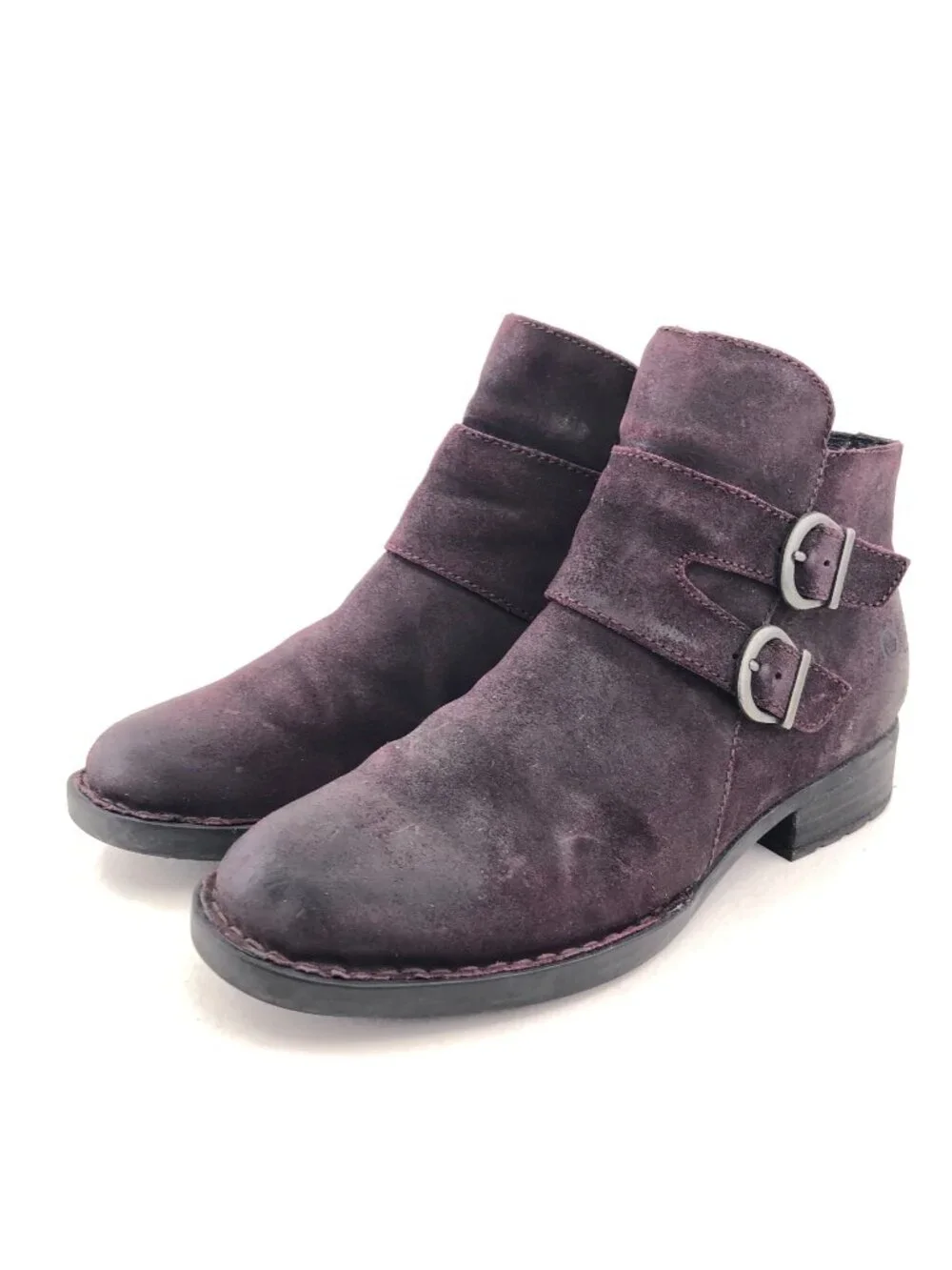Born Adler Purple Leather Ankle Boots 8M